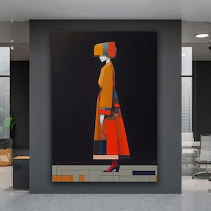 Ethnic Woman Canvas Art, Chinese Woman Canvas Painting, Woman in Colorful Dress Art Print, Woman Canvas Print, Ethnic Home Decor