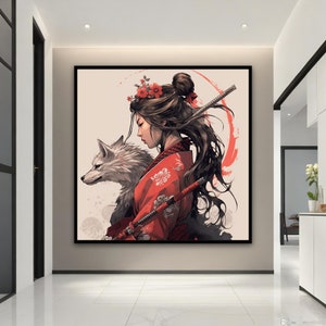 Abstract Canvas Painting, Japanese Anime Cartoon Character Painting On  Canvas Wall Art, Artwork Wall Painting For Bathroom Bedroom Office Living  Room Home Wall Decor, No Frame - Temu