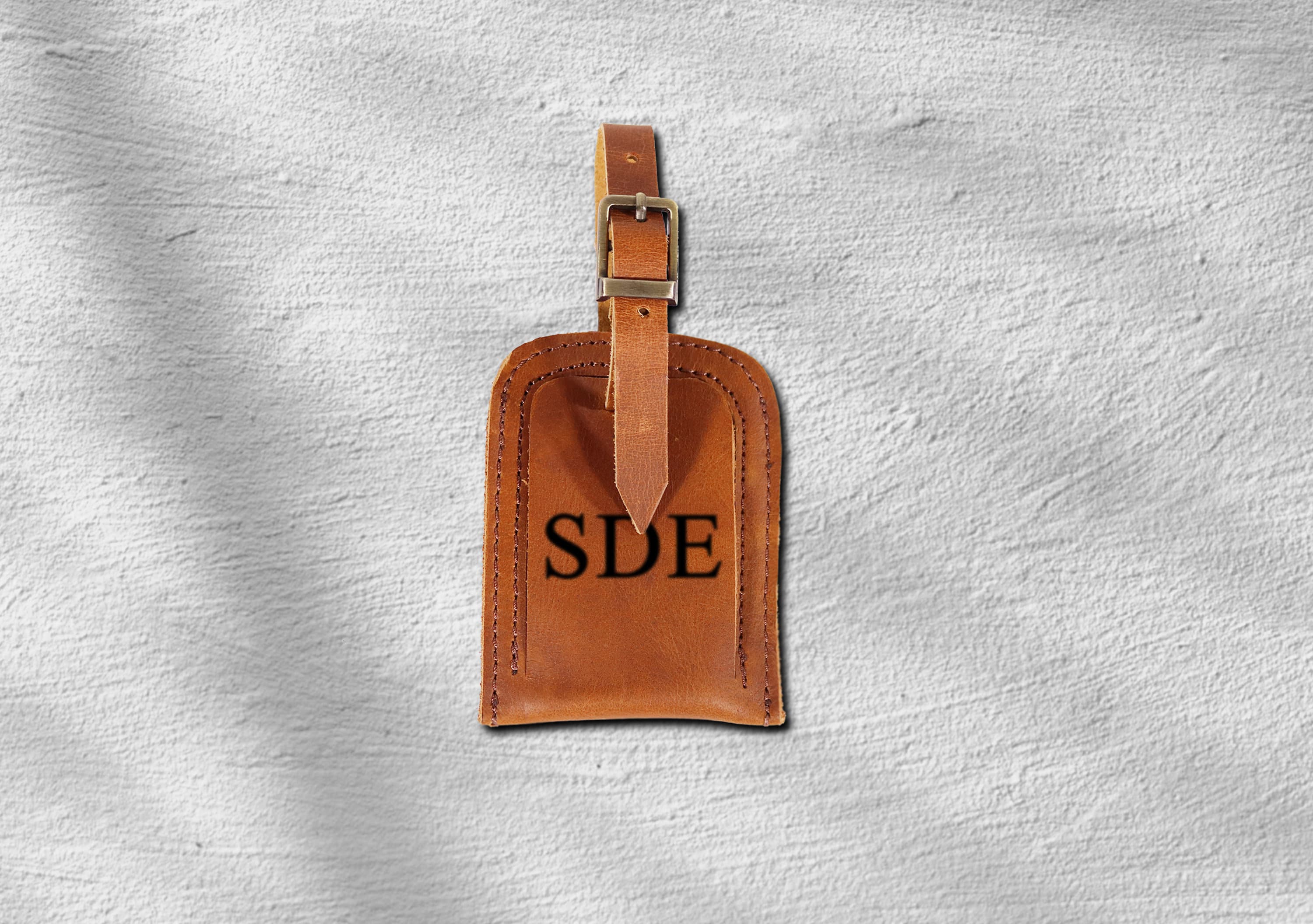 Handmade Leather Luggage Tag, Personalized Leather Luggage Tags