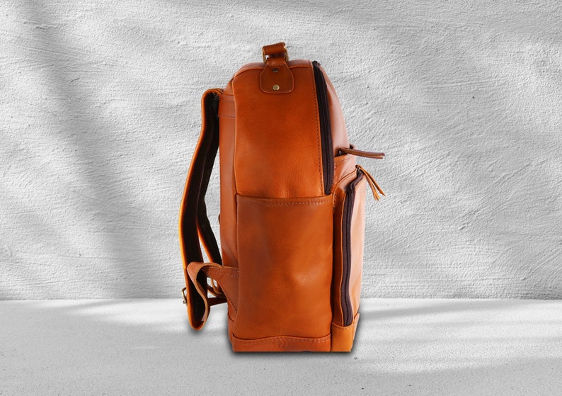 Daily Leather Backpack Bag, Personalized Leather Backpack, Travel Backpack Rucksack, Leather Backpack for Laptop, Valentine Gift for Her image 6