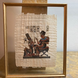 Vintage Egyptian papyrus painting