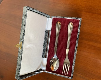 Vintage Handmade Sterling Silver Children Cutlery Set