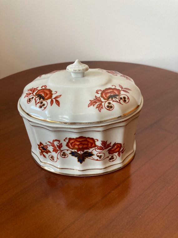 Feine Porzellanschale mit Deckel von Porcelanas de Portugal