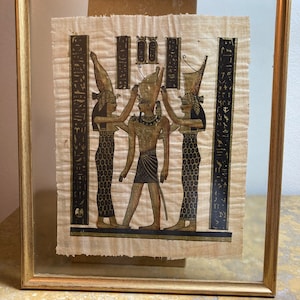 Vintage Egyptian papyrus painting