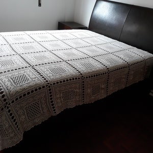 Vintage handmade crochet bedspread