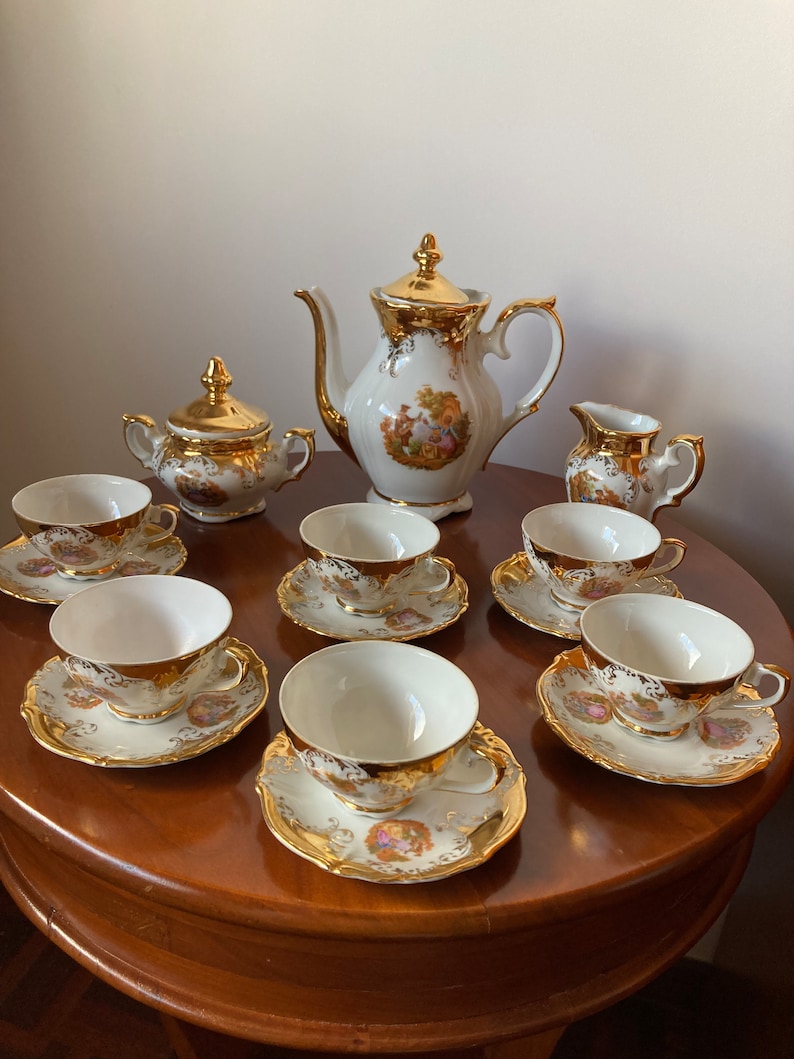 Antique Porcelain Gold Bavaria Coffee Set - Etsy