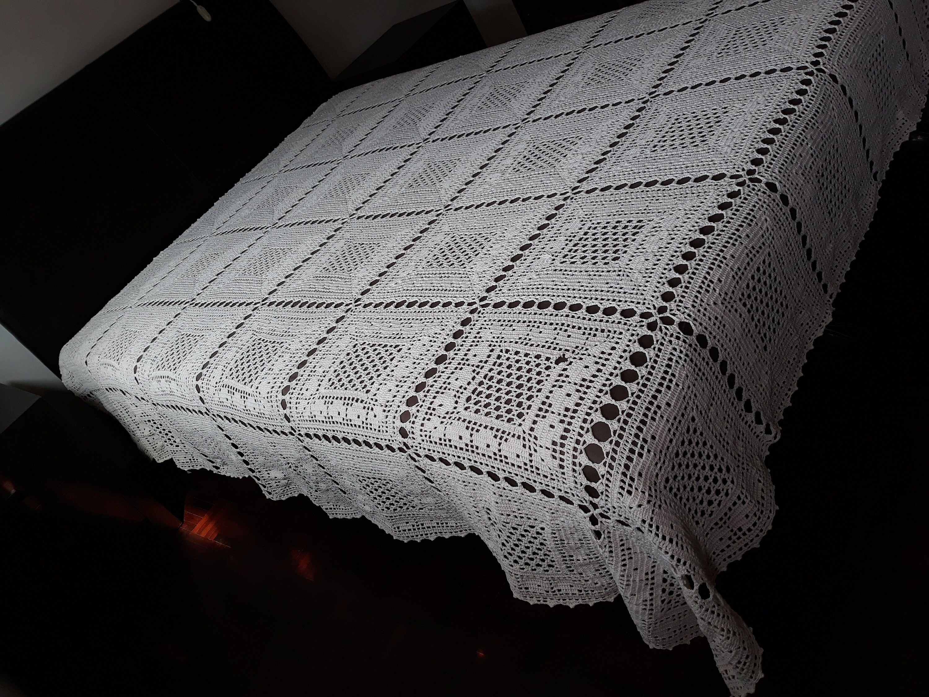 Vintage Handmade Crochet Bedspread Etsy