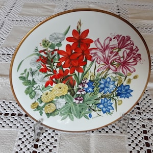 Vista Alegre Porcelain Floral Plate allusive to the month of October