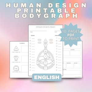 Notas Gráficas de Diseño Humano PDF / Bodygraph Notas de Lectura de Diseño Humano / Plantillas Bodygraph HD (FRANCÉS)