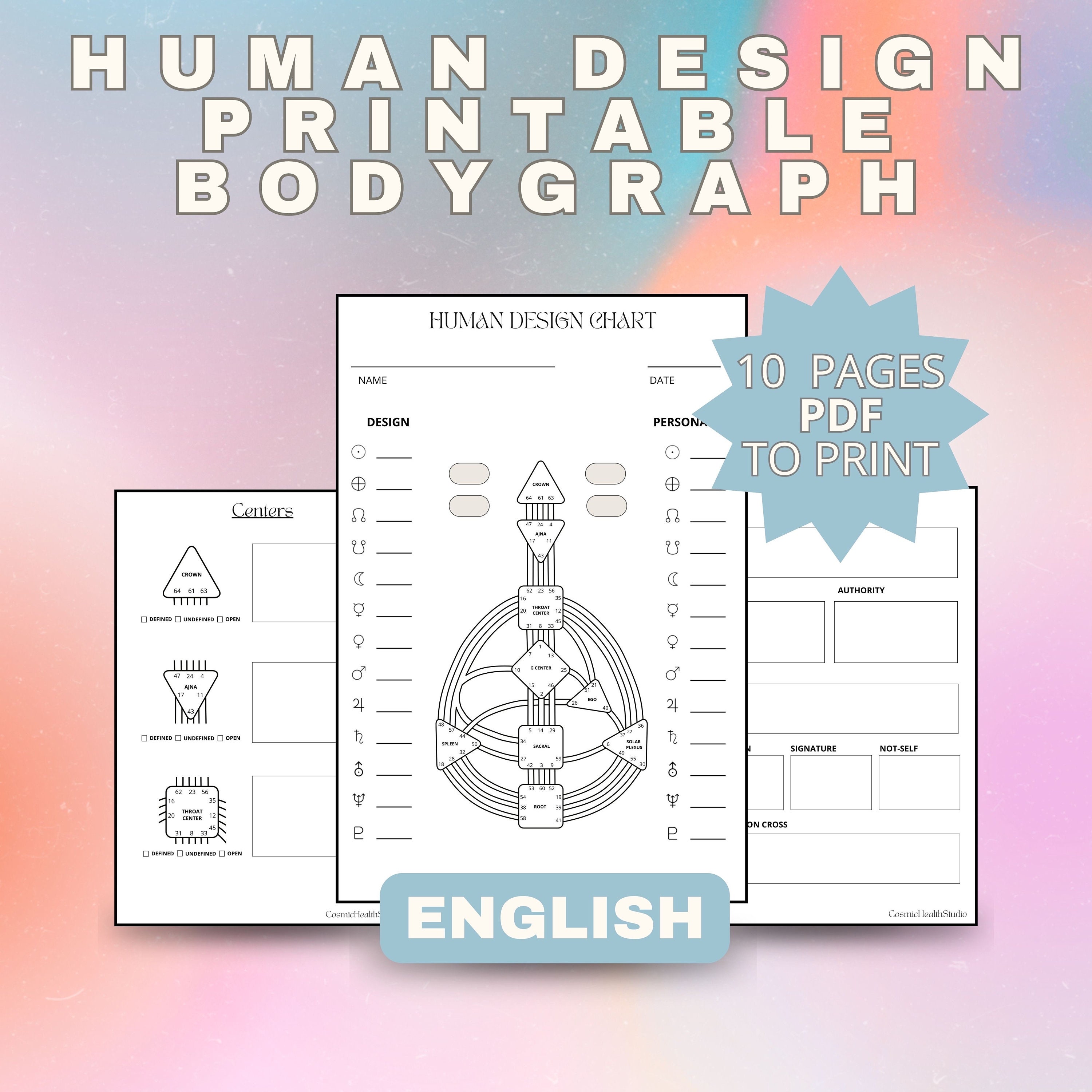 Notas Gráficas De Diseño Humano PDF / Bodygraph Notas De Lectura De ...
