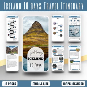 Itinerario di viaggio di 10 giorni in Islanda / Modello mobile Guida digitale / Organizzatore di pianificatori di vacanze / Agenzia di guida turistica Vacanze Europa