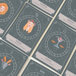 Cartes imprimables Oracle des maisons du zodiaque astrologie