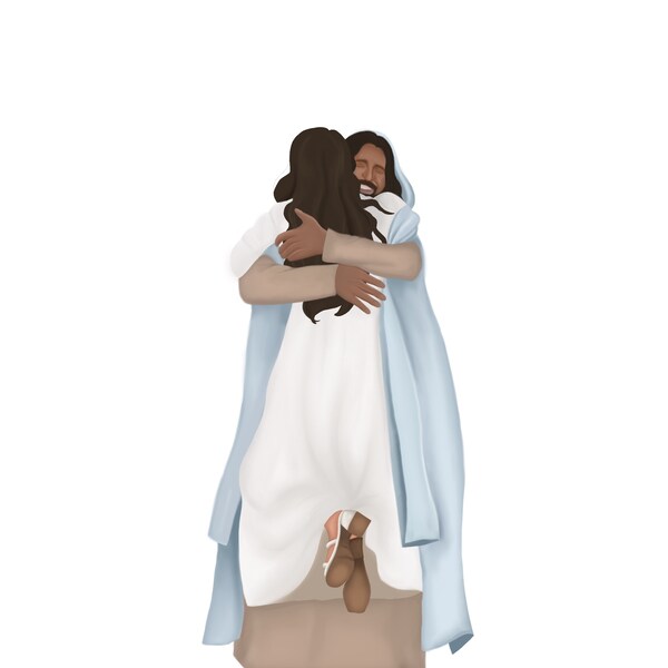 Jesus Hugging Woman - Etsy