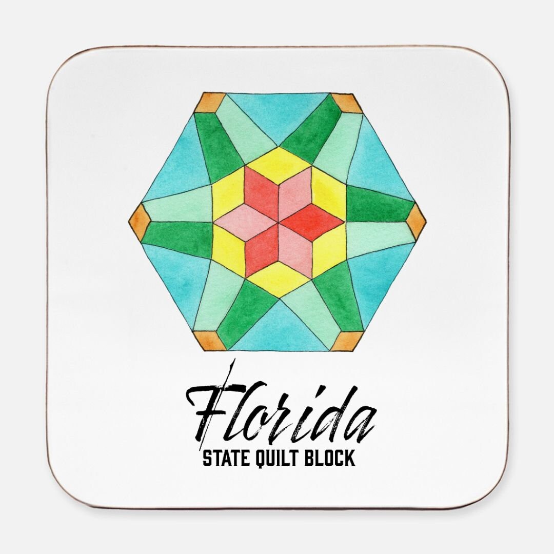 Florida State Quilt Block Coaster 4pk Quilter Gift Gift Etsy