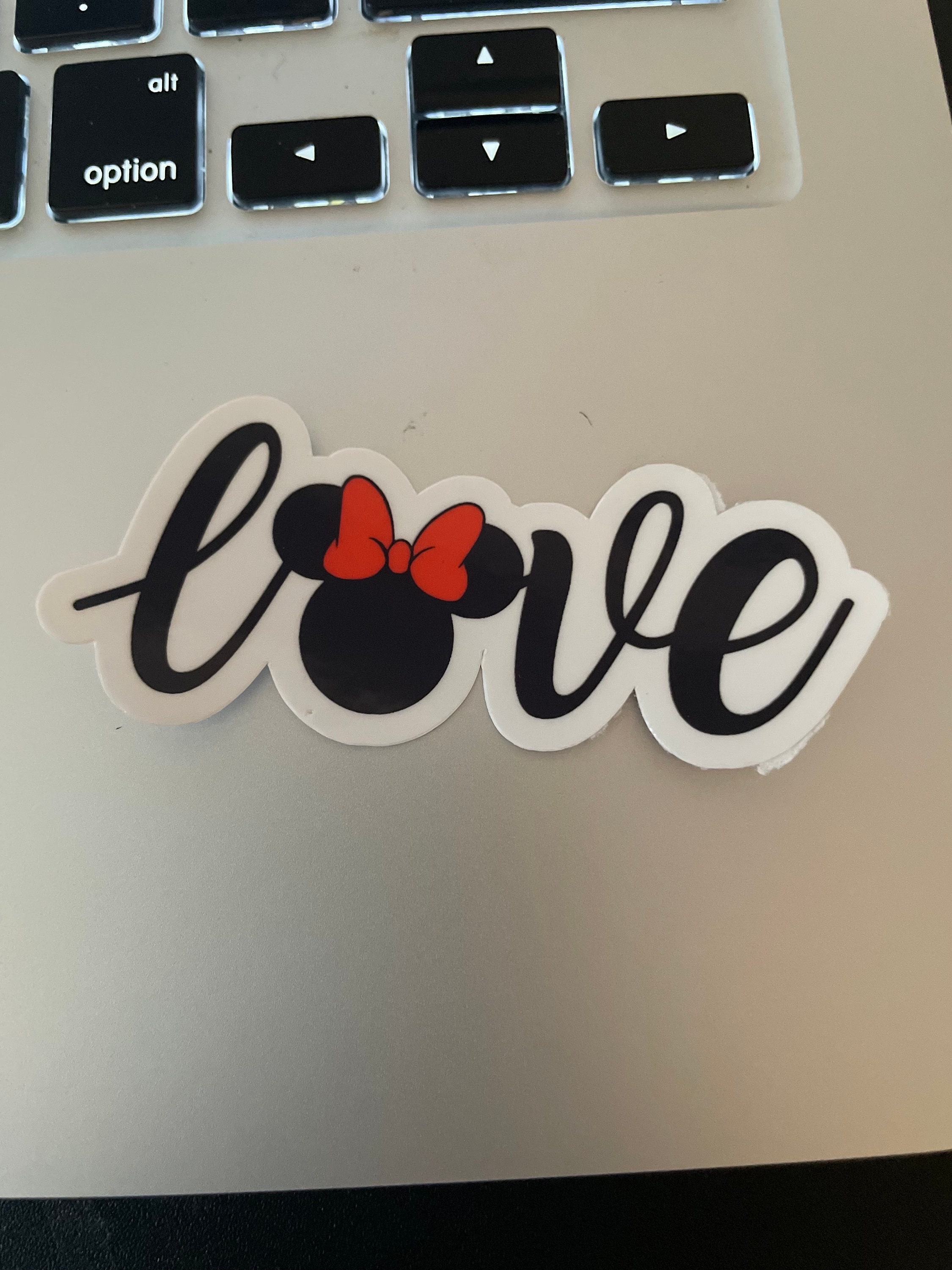 Minnie Mouse Love Laminated Vinyl Sticker - Etsy