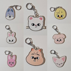 Stray Kids Face Wooden Keychain | Skzoo | KPop |