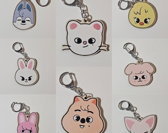 Stray Kids Face Wooden Keychain | Skzoo | KPop |