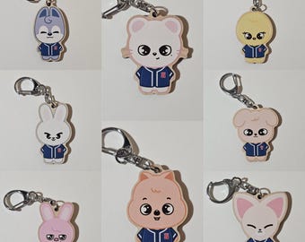 Stray Kids Baseball Wooden Keychain | Skzoo | KPop |