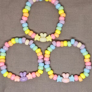 Kawaii Bunny Kandi Bracelet, Pastel Rainbow Kidcore Jewelry, Perfect Kawaiicore Gift for Any Occasion