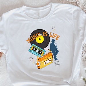 Rock Cassettes Tape Comfort Colors Printed T-Shirt, Rock Bands Shirt, Unisex tee, Vintage Feel, Graphic T-Shirt,saxophone shırt