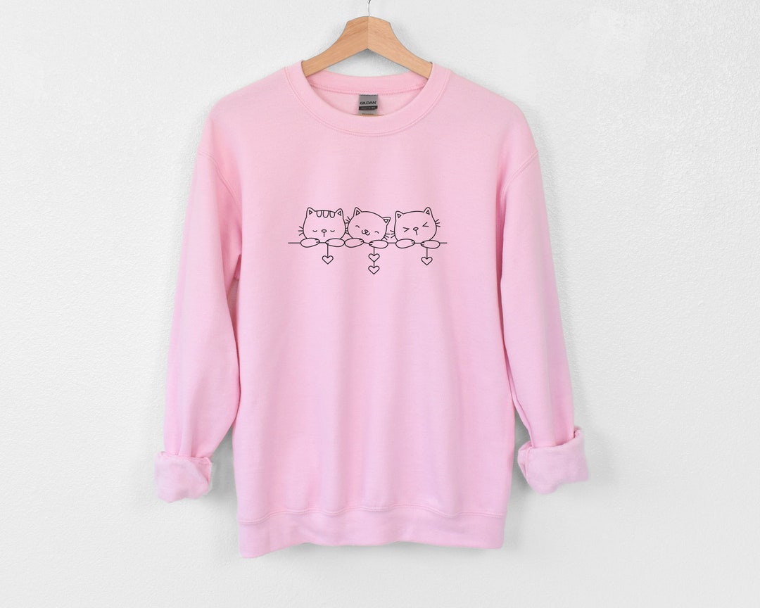 Cats Sweatshirtlove Cats Sweatshirt Cat Lover Sweatshirt Etsy