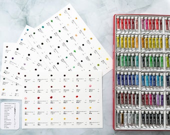 Holbein watercolor dot card / sample card 108 colors