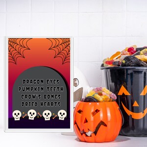 Halloween Party Table Sign available in 5x7 and 8x10