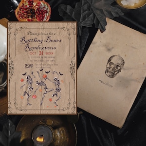 Rattling Bones Rendevouz Editable Party Invitation