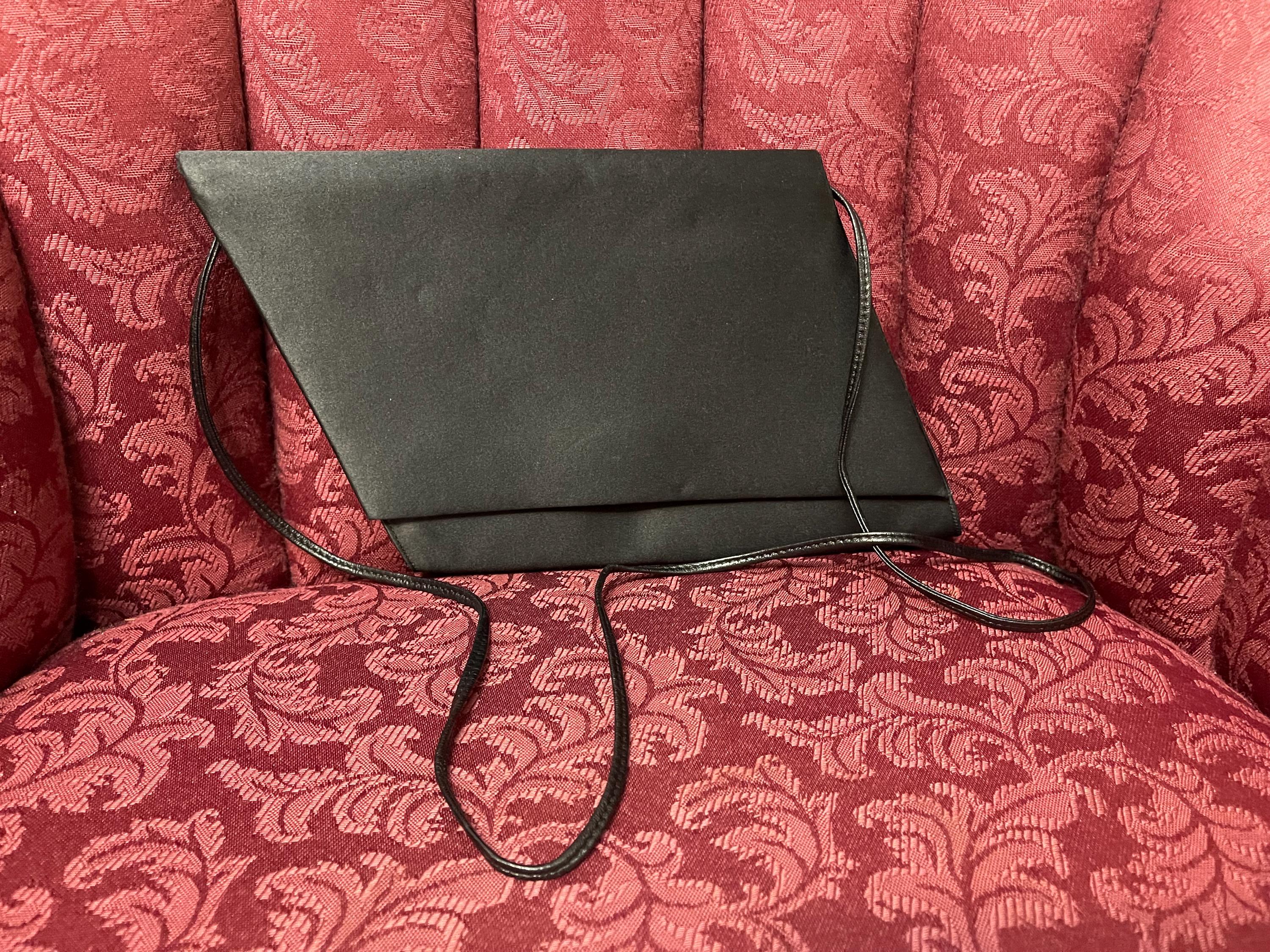  ブラック ビンテージ　バッグ Vintage Leather Black Purse 9x6 - Etsy