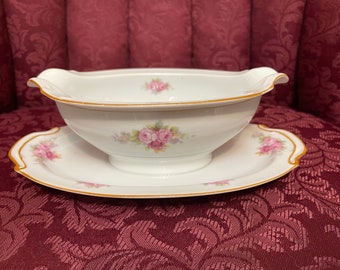 Vintage 1950 RC China Salsera. Nunca ha sido usado. Hecho en Japón. Simplemente elegante. Diseño floral. Envío gratis.