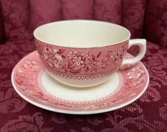 Vintage 1940 Fondeville Ambassador Ware Bone China grote 16 oz. Kop met schotel. Gemaakt in Engeland. Bewaard als tentoonstellingsstuk. Gratis verzending.