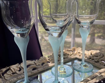 kjkj 様　　Antique wineglass oldsea Vintage 1980 Crystal MIKASA Wine/ Liquor Glasses 8”.set of Four