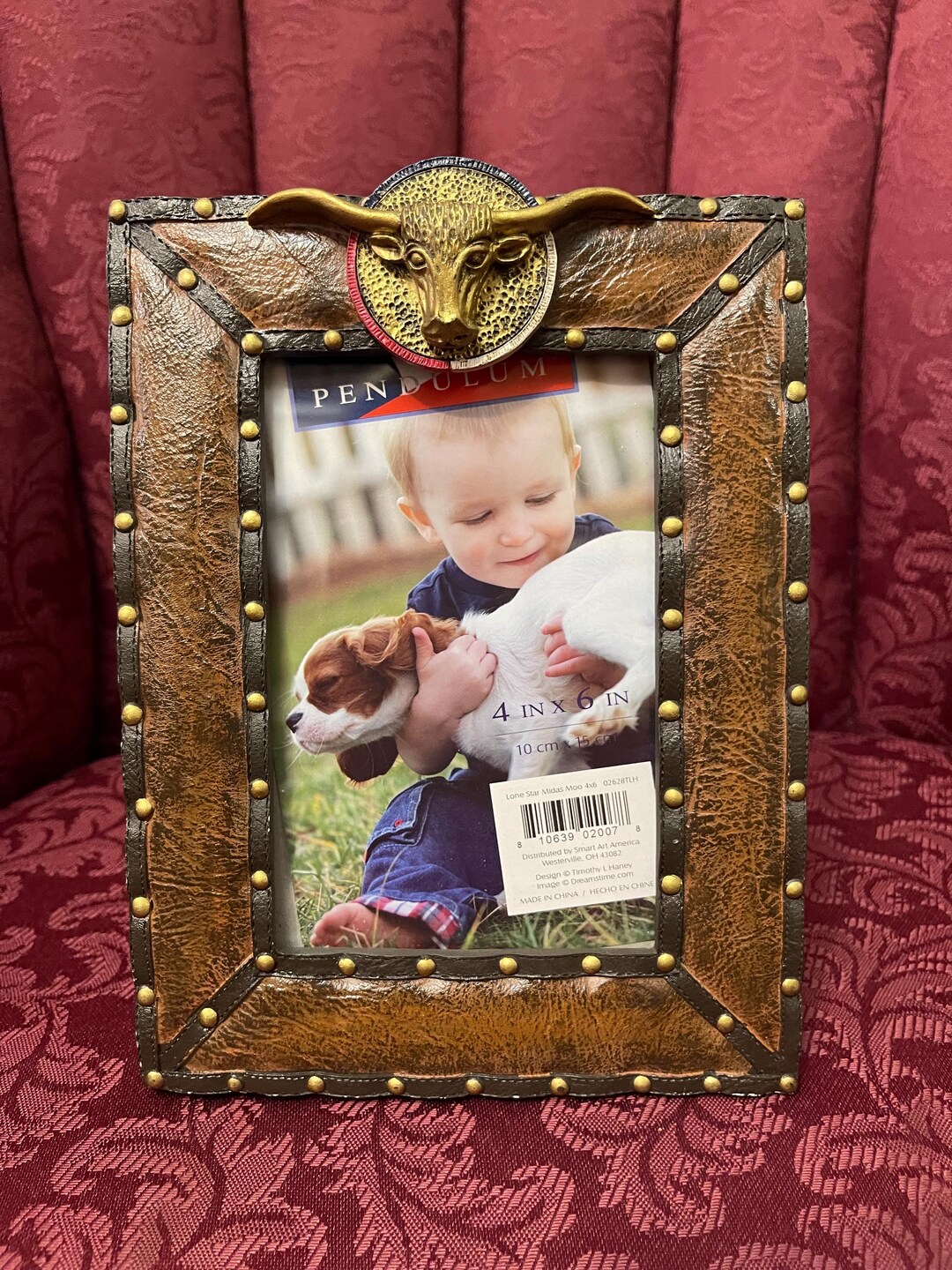 Vintage PENDULUM 4”x 6”photo/picture Frame.handmade and Handpainted.3 D ...