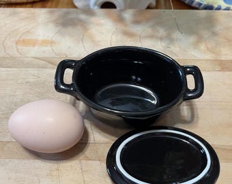 Absolutely adorable/ functional small  3.5”x 2.5”x 2” Glazed Stoneware CASSEROLE  Dish for melting butter/ cheese.Microwave/ Dishwasher safe