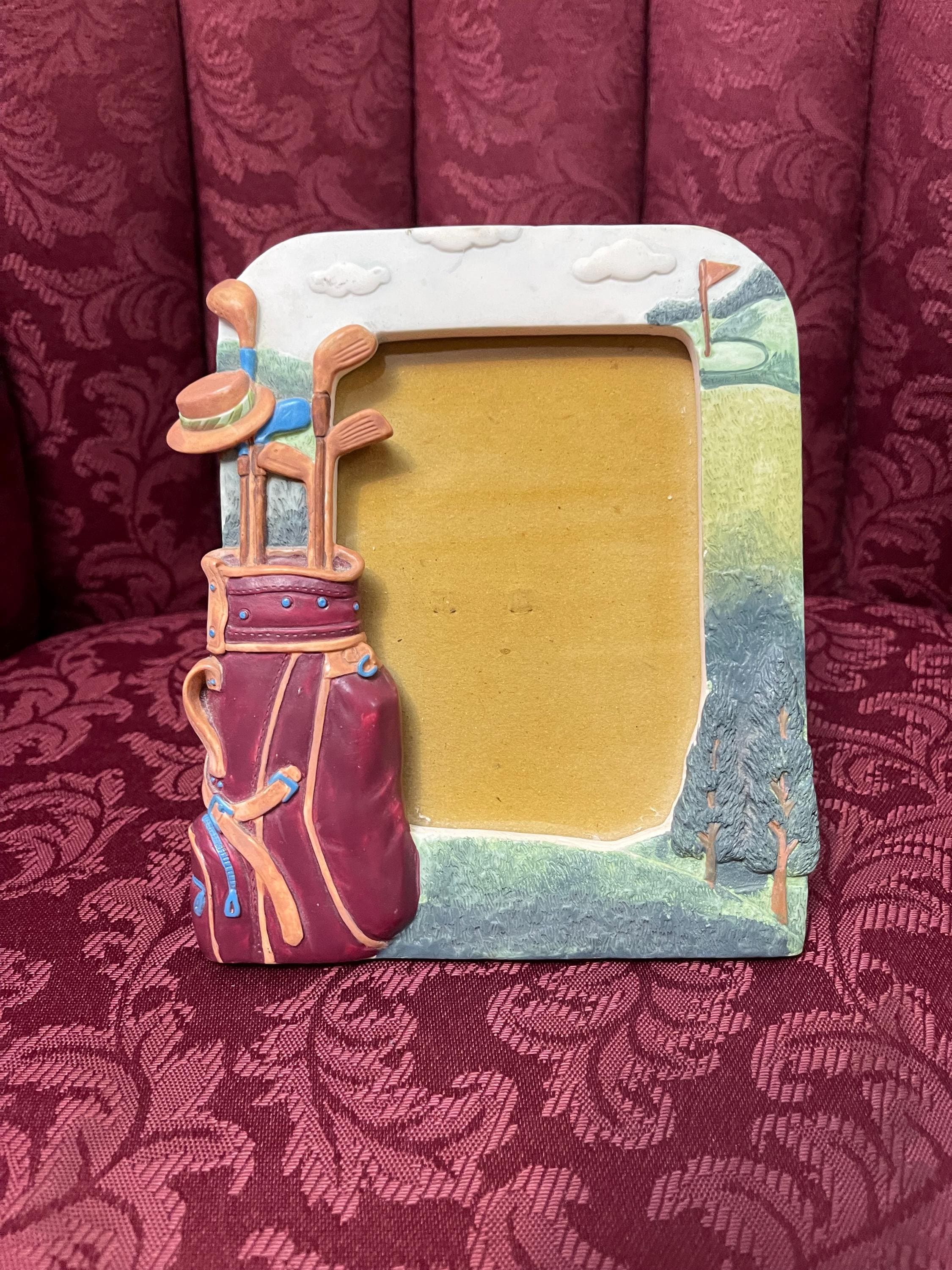 Vintage 1990 PAPEL Resin 3 D Golf Picture/photo Frame 3”x 4.5