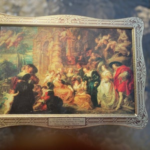 Vintage English large Tin metal box Museo del Prado Madrid