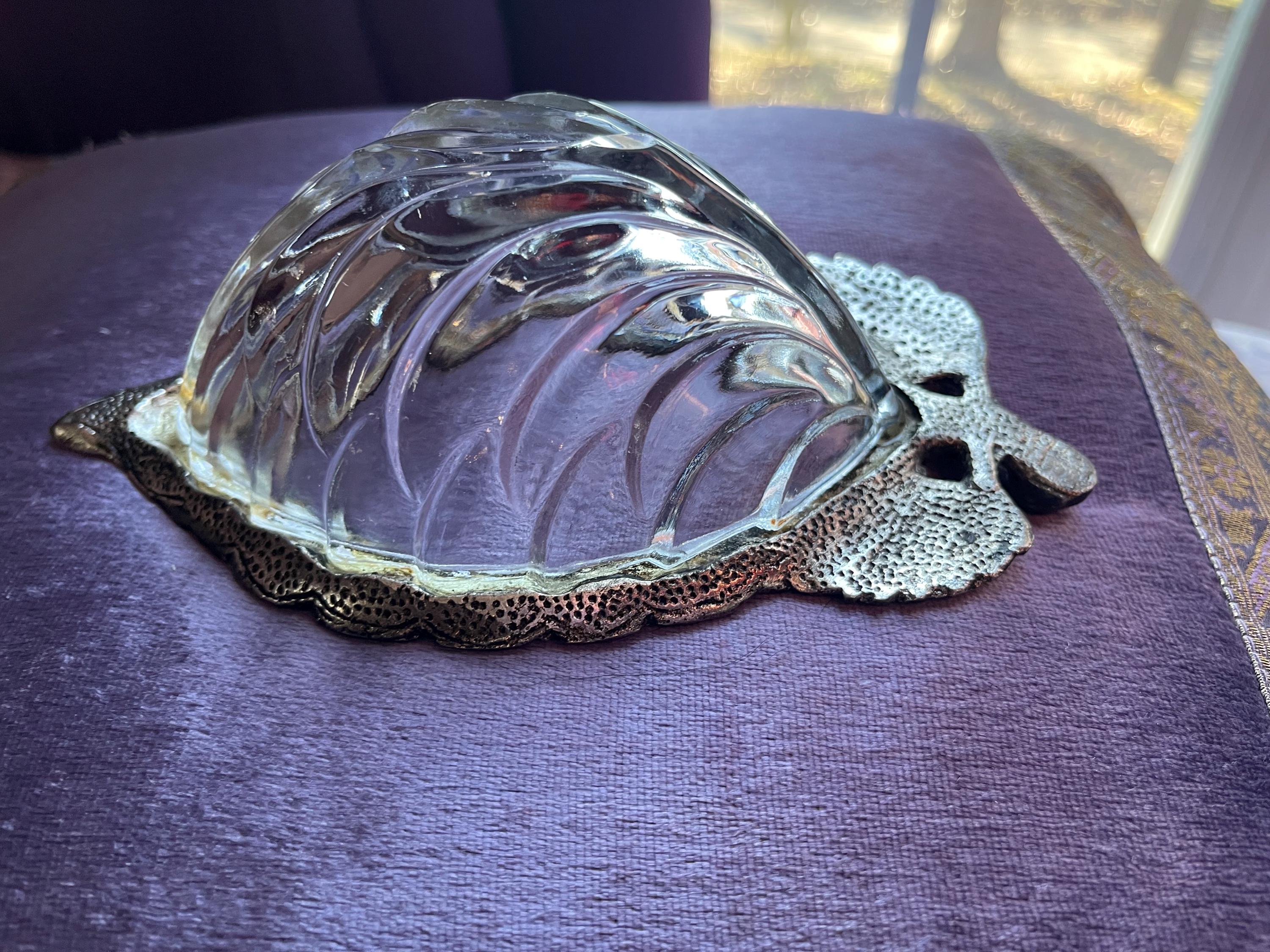 Vintage Victorian Style Embossed Crystal Serving Bowl 7”L,4