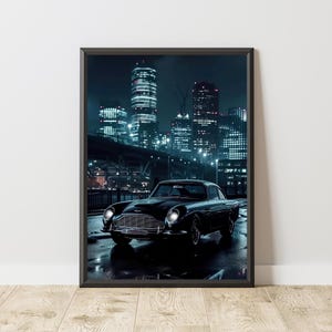 Aston Martin DB5 Poster, Aston Martin Print, Aston Martin Wall Art, Vintage Aston Martin, Classic Car Wall Art, Vintage Sports Car