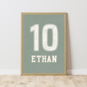 Personalized Jersey Poster, Personalized Sports Print, Sports Wall Art, Sports Gift for Boys, Sports Bedroom Decor, Custom Jersey Name