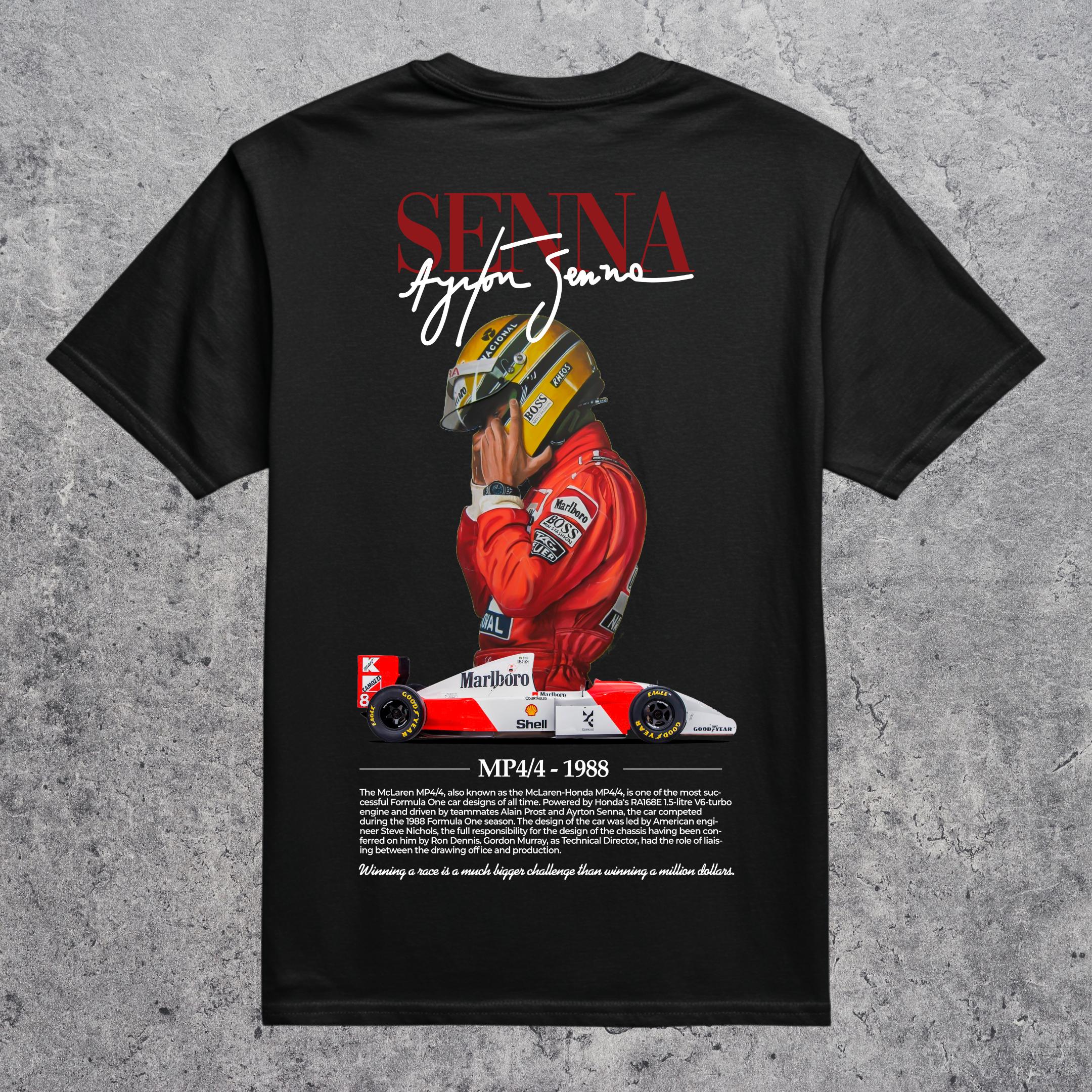 T-shirt Ayrton Senna Noir - Taille S à 5XL - Neuf Avec étiquettes