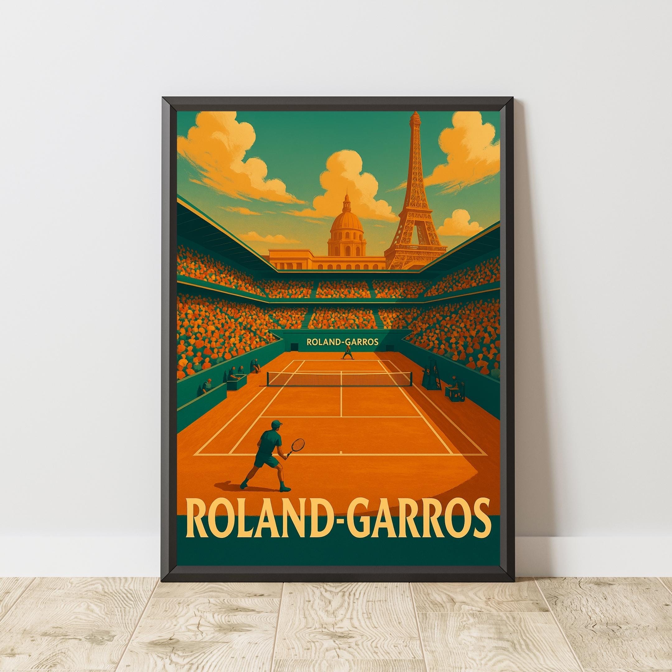 Affiche Originale Roland Garros 1996 Par Jean-Michel Meurice - Art Abstrait Tennis