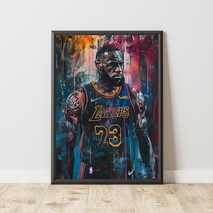 LeBron James Poster, LeBron James Print, Basketball Poster, Basketball Print, Basketball Wall Art, NBA Wall Art, NBA Poster, NBA Print
