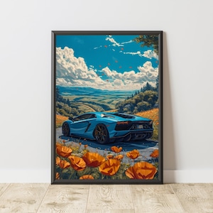 Lamborghini Aventador Poster, Lamborghini Poster, Lamborghini Print, Lamborghini Wall Art, Sports Car Poster, Sports Car Wall Art