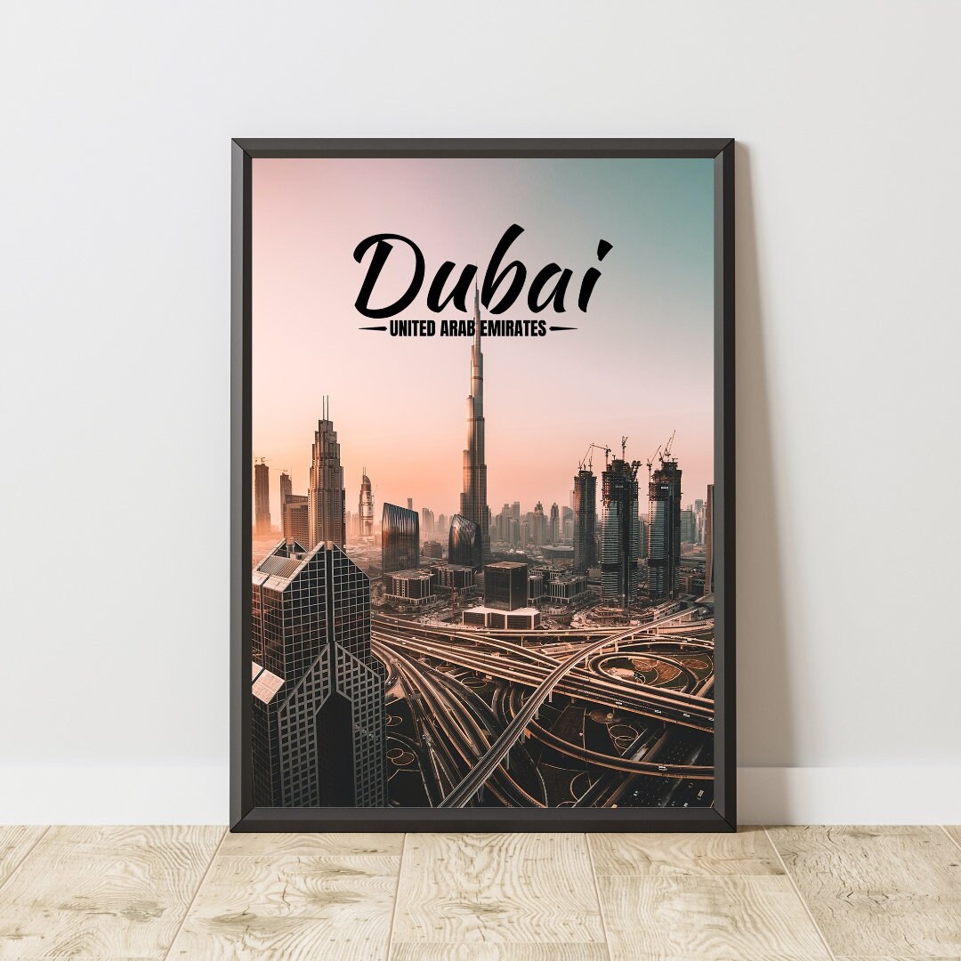 Dubai Poster Dubai Print Dubai Wall Art Dubai Travel Print Etsy