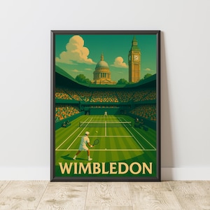 Pôster de tênis, impressão de tênis, arte de parede de tênis, pôster de esporte, arte de parede de esportes, impressão de esporte, pôster de tênis vintage, pôster de quadra de tênis