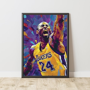 Kobe Bryant Poster, Kobe Bryant Print, Kobe Bryant Wall Art, Basketball Poster, Basketball Wall Art, Vintage NBA Poster, NBA Wall Art