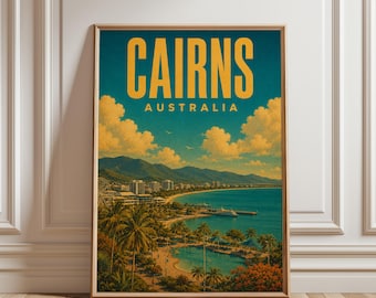 Cairns Poster, Cairns Wall Art, Australia Print, Queensland Travel Poster, Cairns Artwork