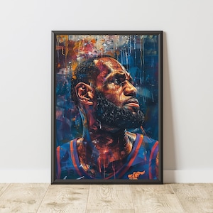 LeBron James Poster, LeBron James Print, Basketball Poster, Basketball Print, Basketball Wall Art, NBA Wall Art, NBA Poster, NBA Print
