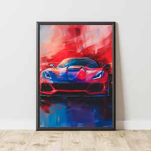 Chevrolet Corvette Poster, Chevrolet Corvette Print, Chevrolet Corvette Wall Art, Chevrolet Poster, Vintage Car Poster, Classic Car Wall Art