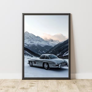 Mercedes 300 SL Poster, Mercedes 300 SL Print, Vintage Mercedes Wall Art, Vintage Car Poster, Old Mercedes Poster, Vintage Mercedes Poster